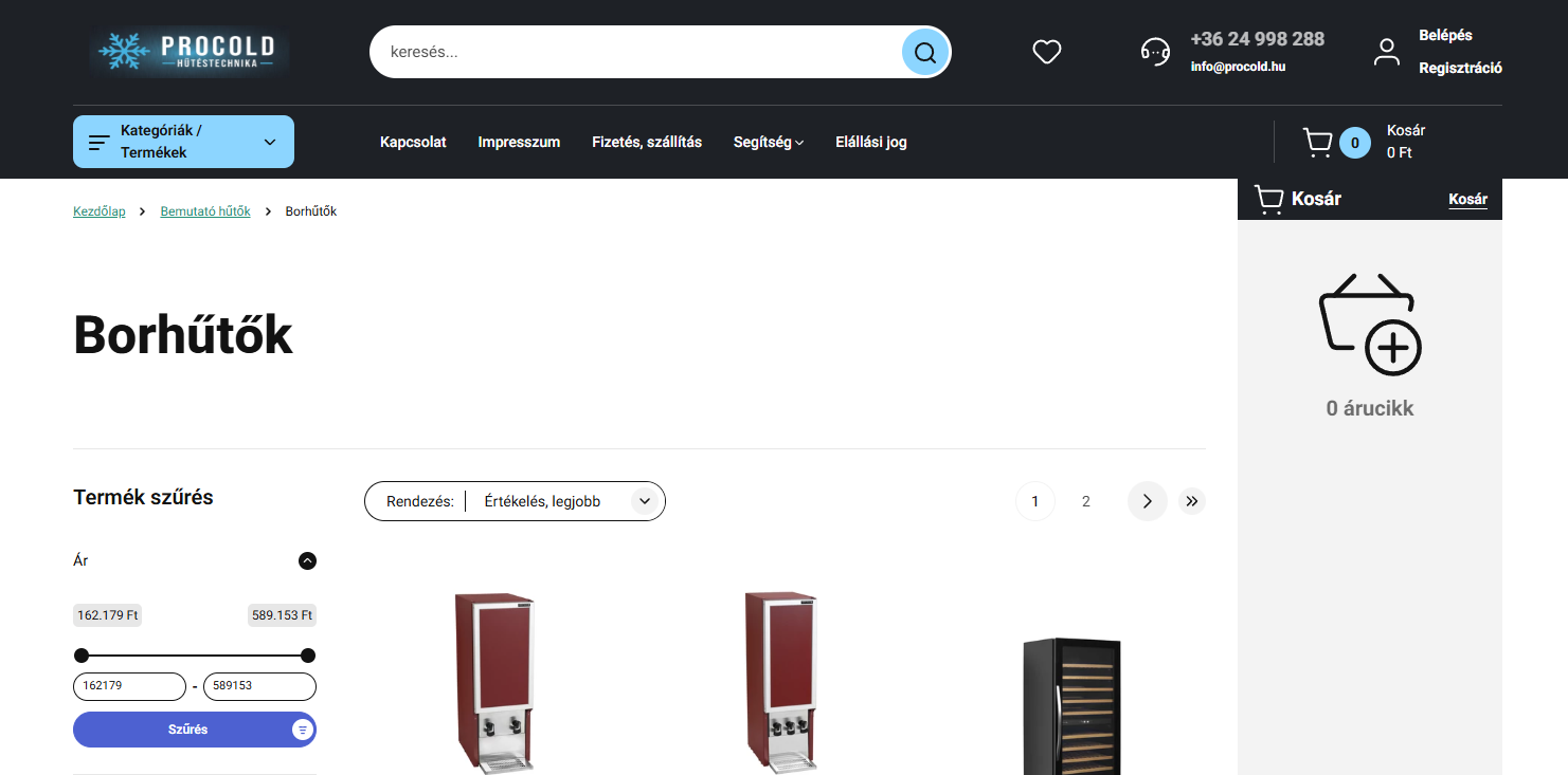 ProCold webshop